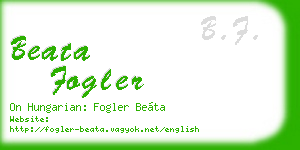 beata fogler business card
